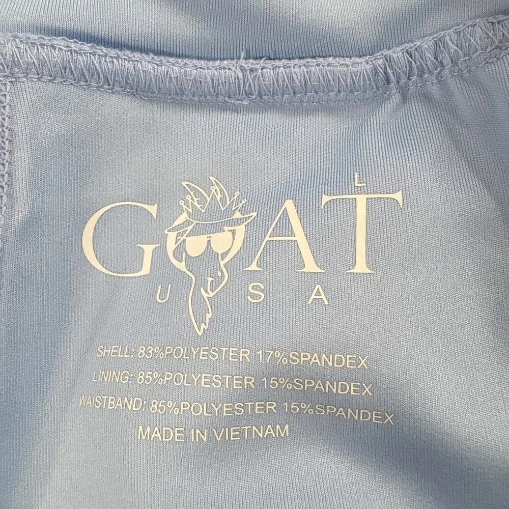 Goat‎ USA Women's Woven Shorts Back Zip Pocket Performance Casual Blue Sz Large